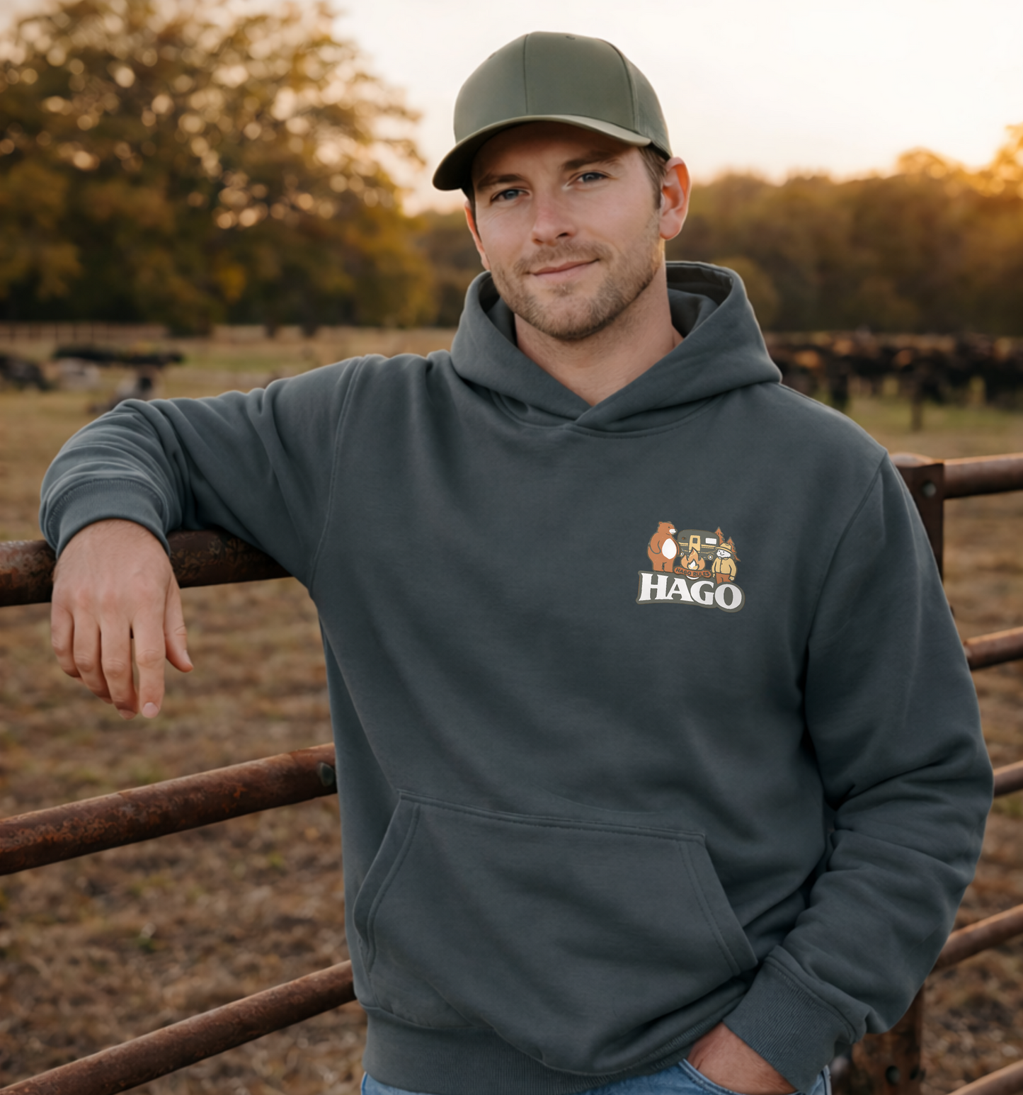 HAGO Camp Rules Hoodie | Urban Garment-Dyed Pullover Sweatshirt